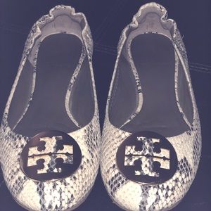 Snakeskin Tory Burch Flats